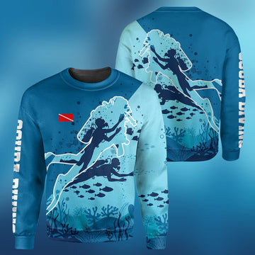 Gearhumans Scuba Diving Male Design - 3D All Over Printed Shirt