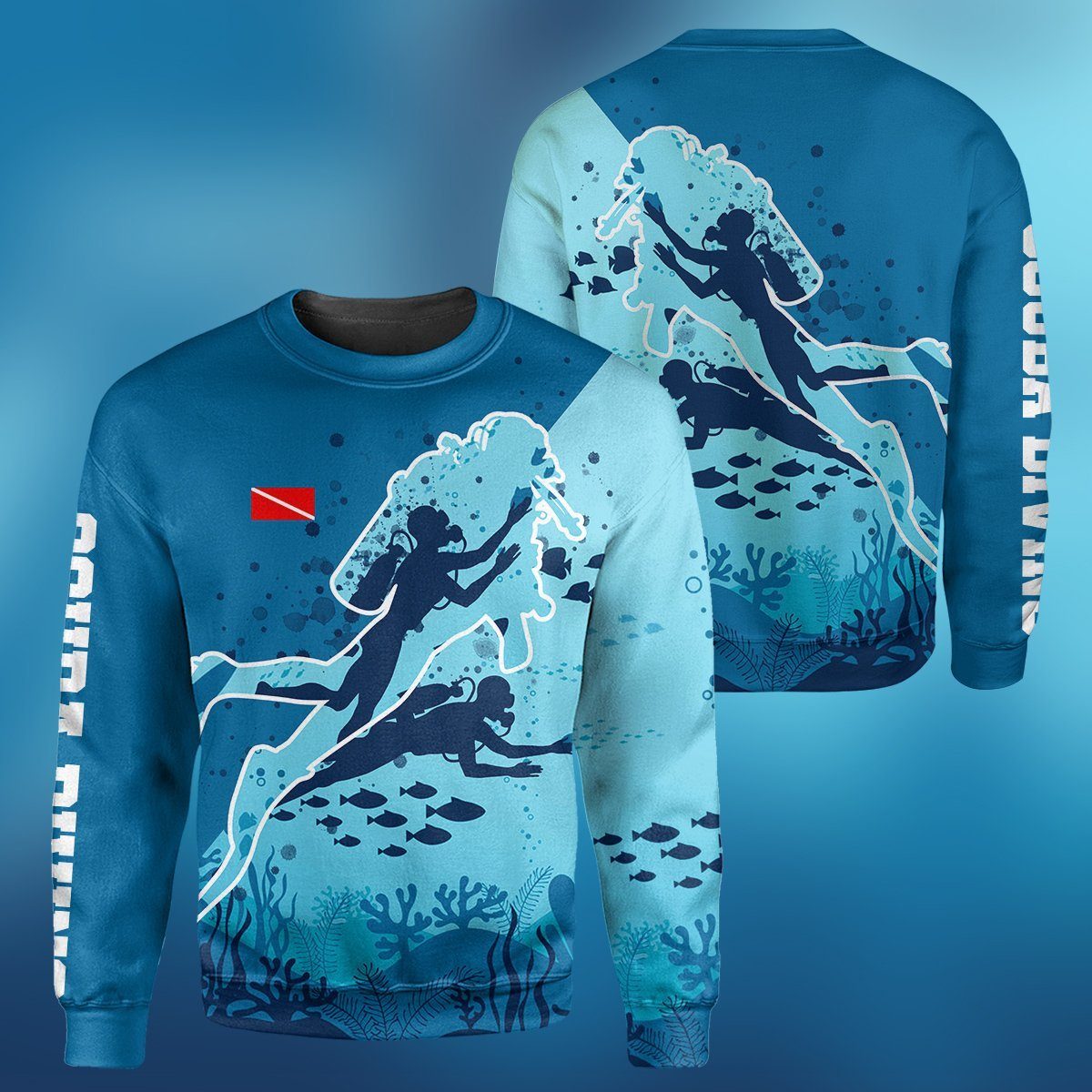 Gearhumans Scuba Diving Male Design - 3D All Over Printed Shirt shirt 3D Apparel LONG SLEEVE S 