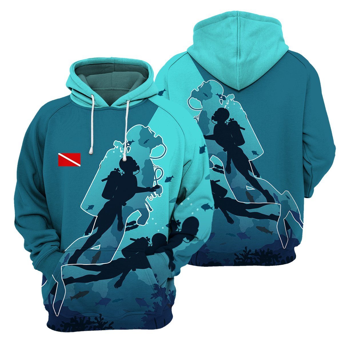 Gearhumans Scuba Diving No Text - 3D All Over Printed Shirt shirt 3D Apparel HOODIE S 