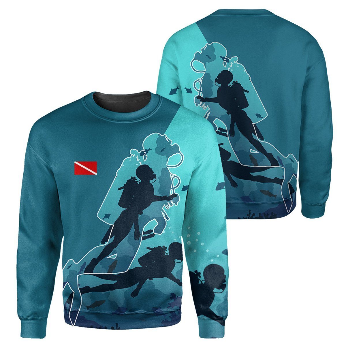 Gearhumans Scuba Diving No Text - 3D All Over Printed Shirt shirt 3D Apparel LONG SLEEVE S 