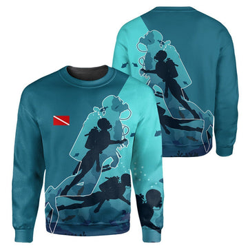 Gearhumans Scuba Diving No Text - 3D All Over Printed Shirt
