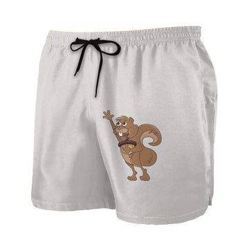 Gearhumans Squirrel White Custom Beach Shorts Swim Trunks