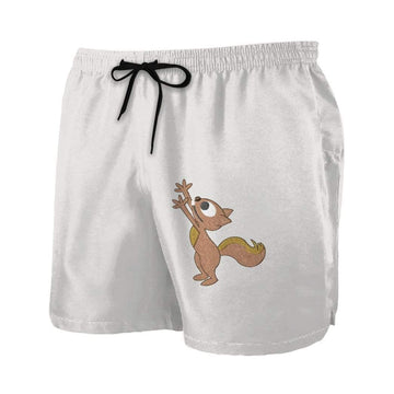 Gearhumans Squirrel White Custom Summer Beach Shorts Swim Trunks