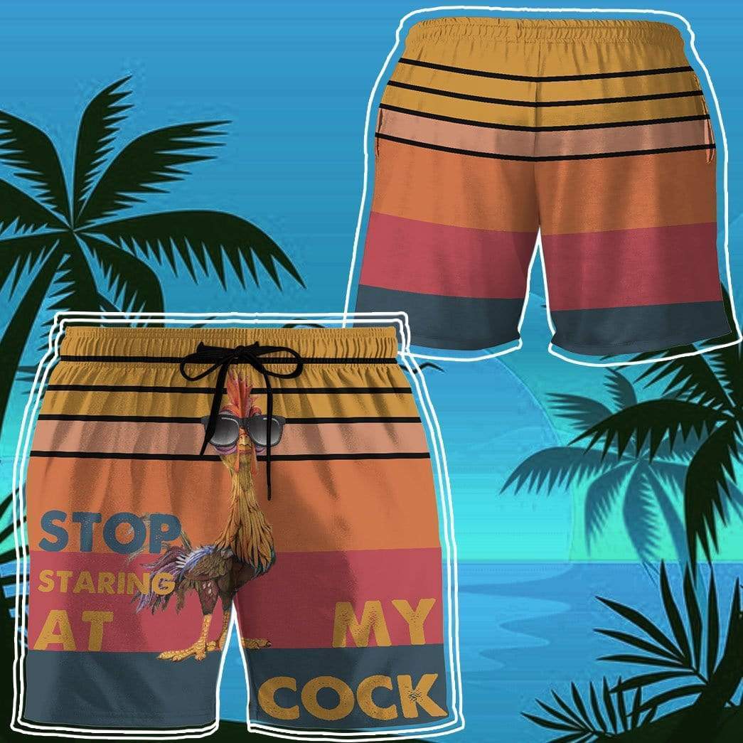 Gearhumans Stop staring at my cock Custom Summer Beach Shorts Swim Trunks GV03071 Men Shorts