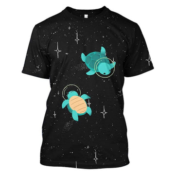 Gearhumans turtle astronaut Custom T-shirt - Hoodies Apparel