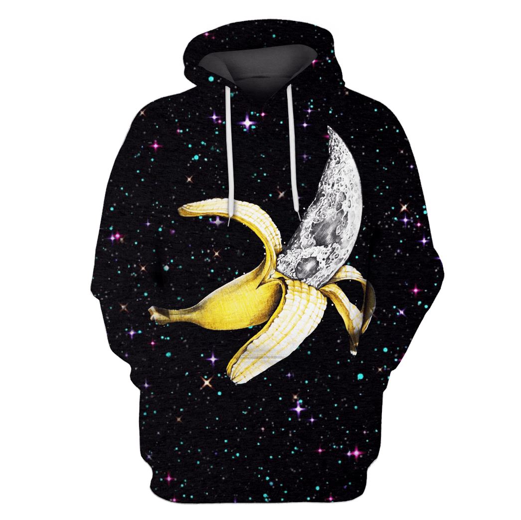 Golden Banana Space Custom T-shirt - Hoodies Apparel GH110234 3D Custom Fleece Hoodies Hoodie S 