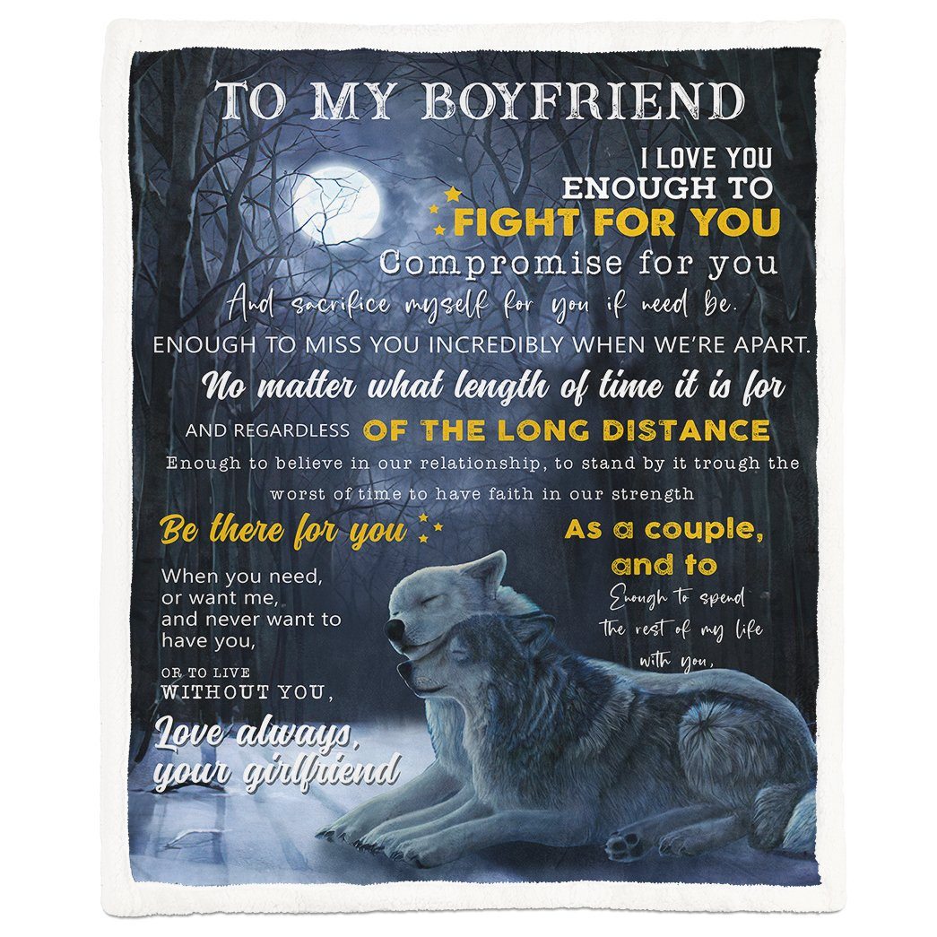 Grearhuman 3D To My Boy Friend I Love You Valentine Custom Blanket GV22011 Blanket Blanket M(51''x59'')