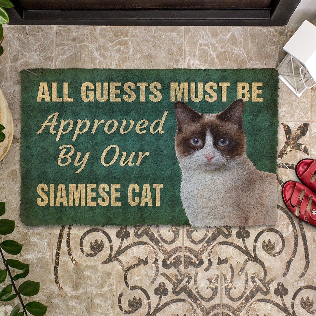 GW29011- Gearhuman 3D Must Be Approved By Our Siamese Cat Custom Doormat GW29012 Doormat