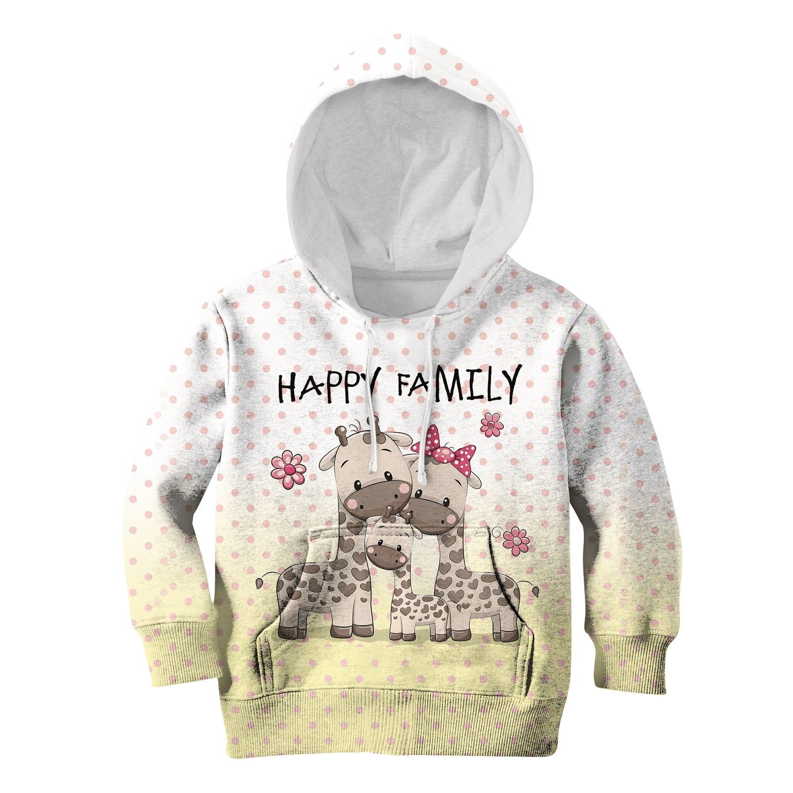 Happy family of giraffe Kid Custom Hoodies T-shirt Apparel HD-PET110342K kid 3D apparel Kid Hoodie S/6-8 