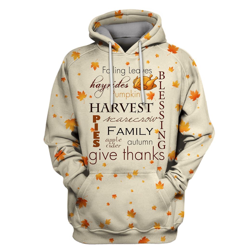 Happy Thanksgiving Custom T-shirt - Hoodies Apparel MV110583 3D Custom Fleece Hoodies Hoodie S 