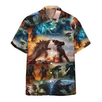 Gearhumans 3D Godzilla vs Kong Hawaii shirt