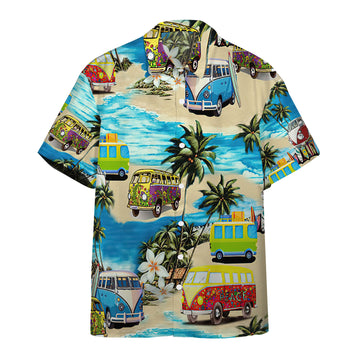 Gearhumans 3D Summer Bus Custom Name Hawaii Shirt
