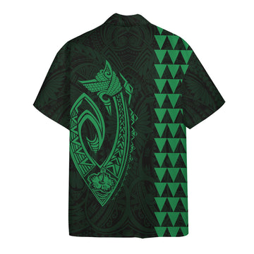 Gearhumans 3D Green Fish Hook Hawaii Shirt