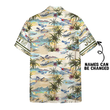 Gearhumans 3D Aircraft Hawaii Shirt