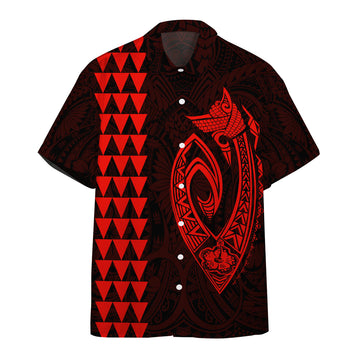 Gearhumans 3D Red Fish Hook Hawaii Shirt