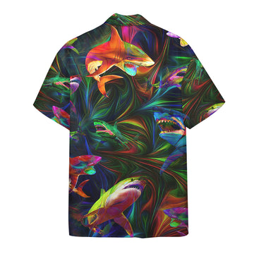 Gearhumans 3D Colorful Shark Hawaii Shirt