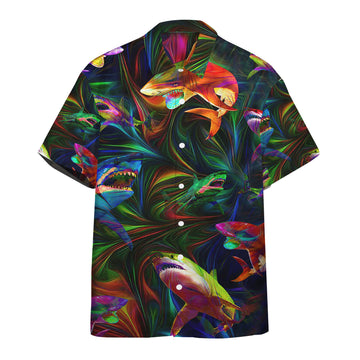 Gearhumans 3D Colorful Shark Hawaii Shirt