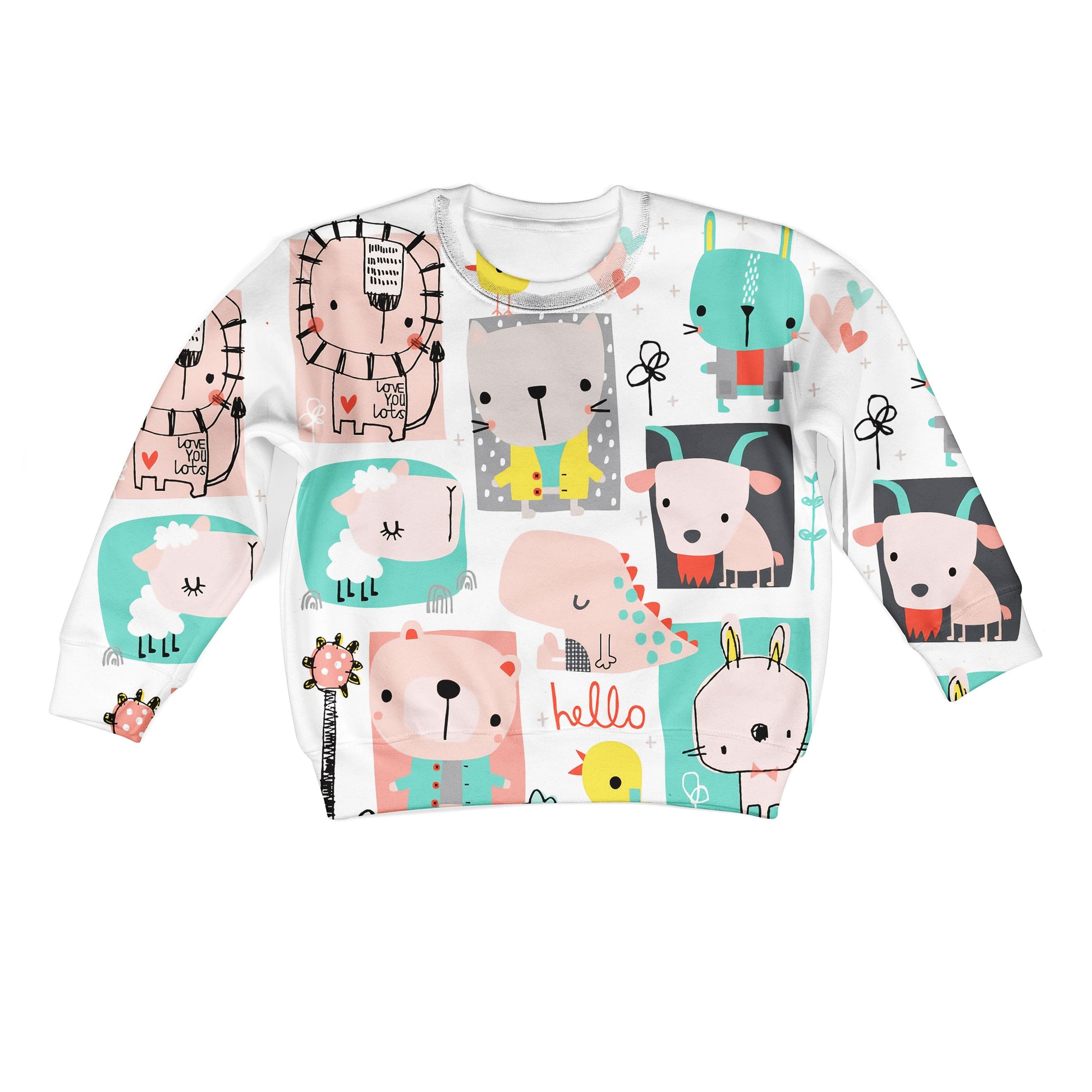 Hello, we're fabalous animals Custom Hoodies T-shirt Apparel HD-PET110296K kid 3D apparel Kid Sweatshirt S/6-8 