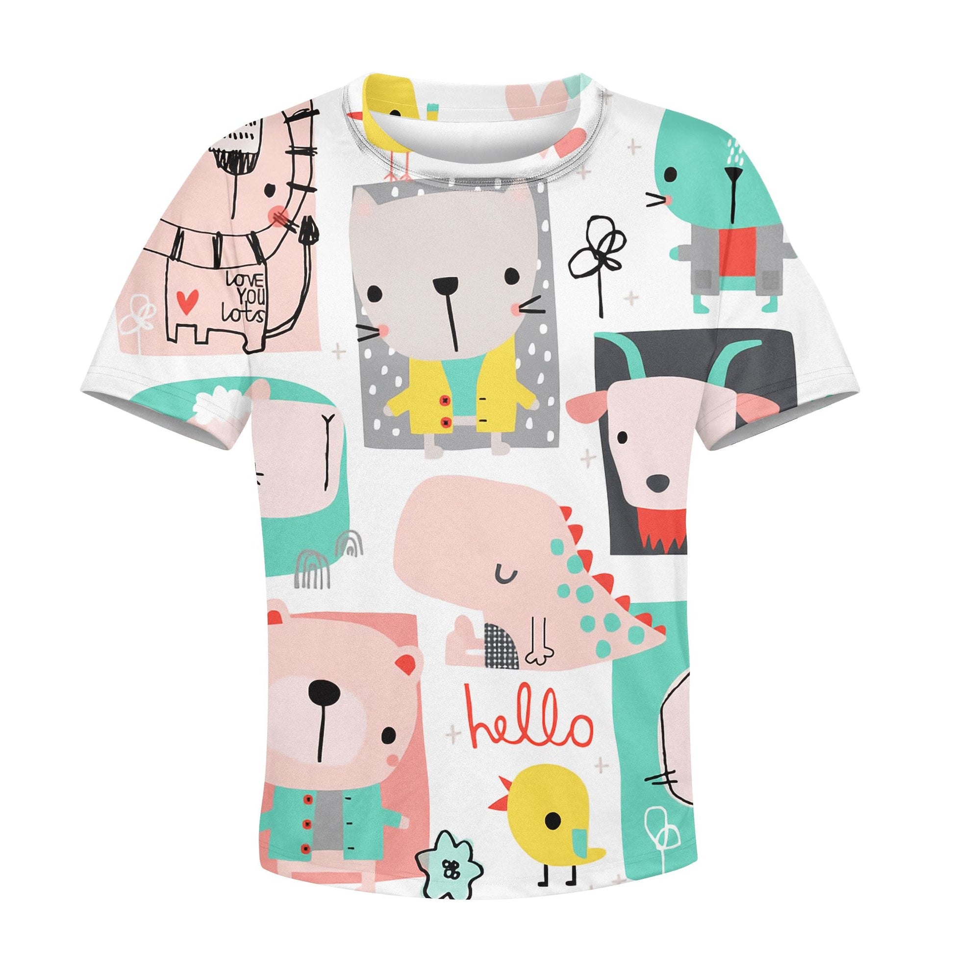 Hello, we're fabalous animals Custom Hoodies T-shirt Apparel HD-PET110296K kid 3D apparel Kid T-Shirt XS 