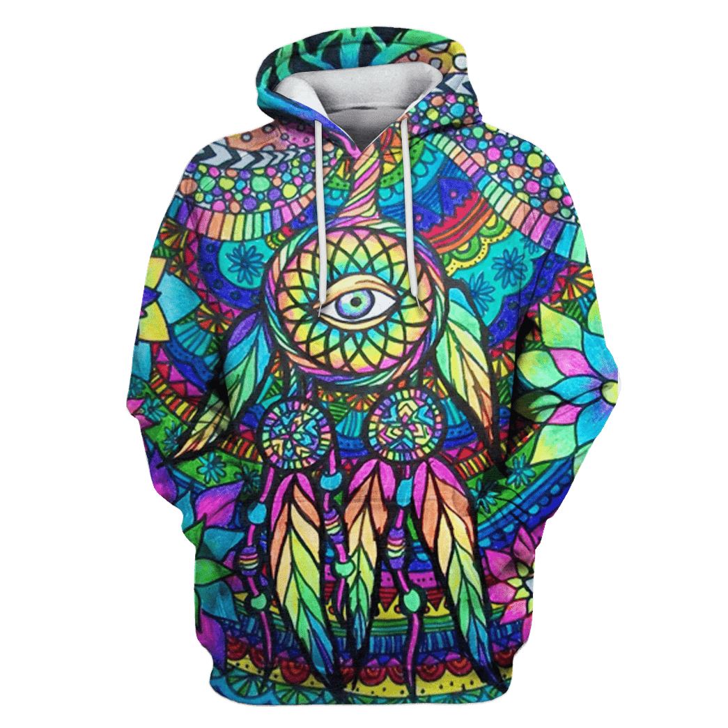 Hippie Dream Catcher Custom T-shirt - Hoodies Apparel CNB110108 3D Custom Fleece Hoodies Hoodie S 