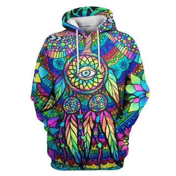 Hippie Dream Catcher Custom T-shirt - Hoodies Apparel CNB110108 3D Custom Fleece Hoodies Hoodie S 
