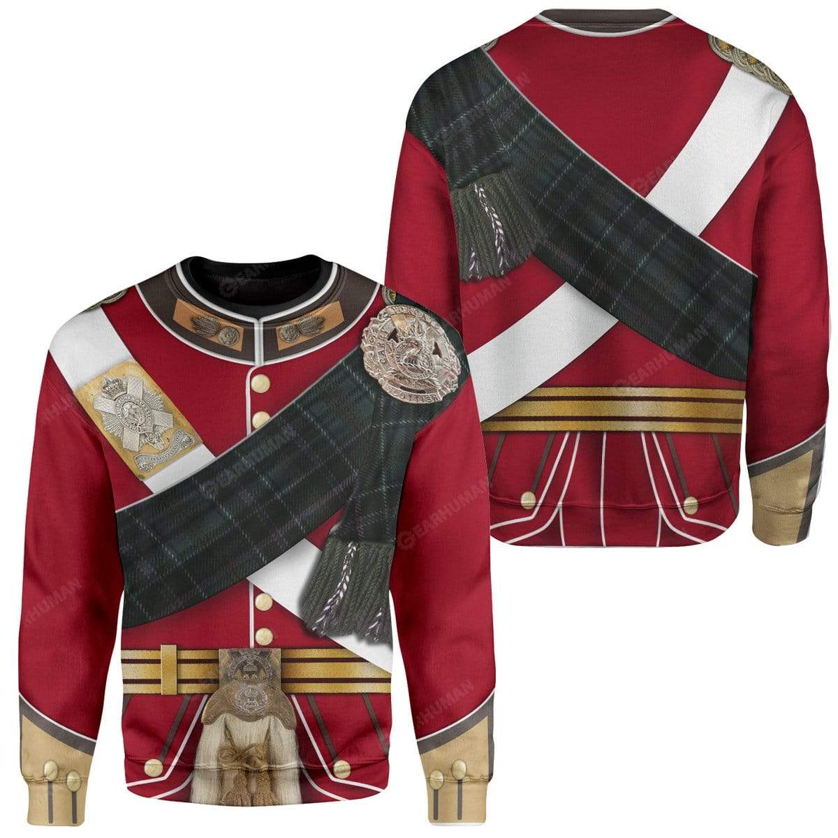 Hoodie Custom A Scottish Uniform Of A Lieutenant Apparel HD-TA14101913 3D Custom Fleece Hoodies 
