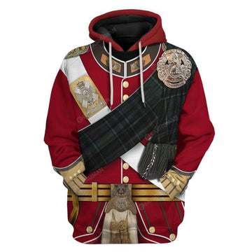 Hoodie Custom A Scottish Uniform Of A Lieutenant Apparel HD-TA14101913 3D Custom Fleece Hoodies Hoodie S 