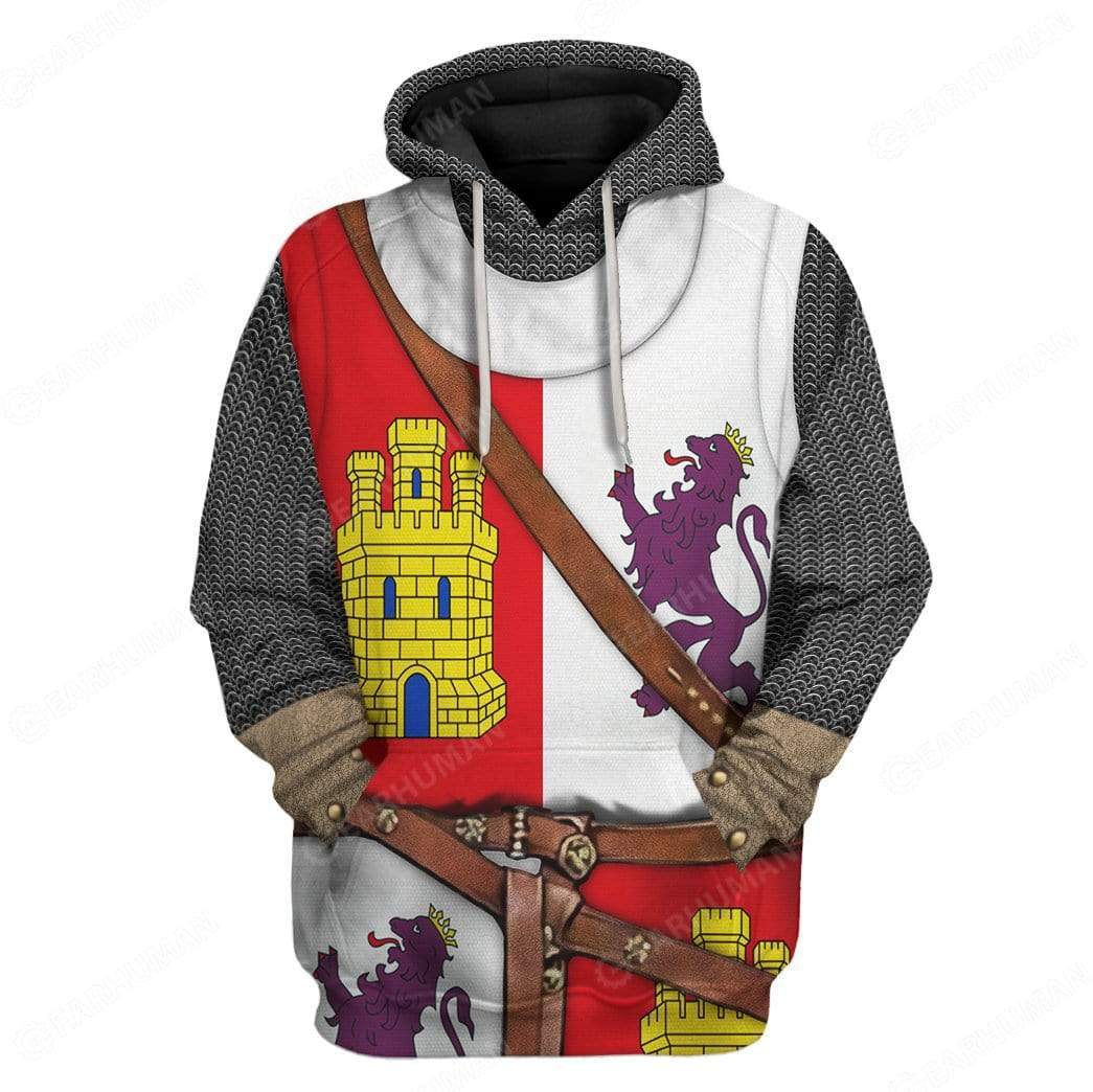 Hoodie Custom Castile And Le??n Armor Apparel H15109 3D Custom Fleece Hoodies Hoodie S 