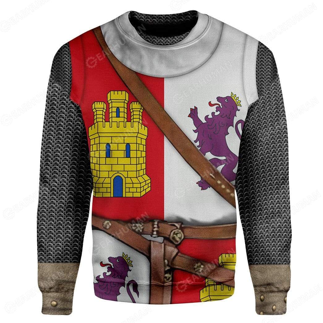 Hoodie Custom Castile And Le??n Armor Apparel H15109 3D Custom Fleece Hoodies Long Sleeve S 