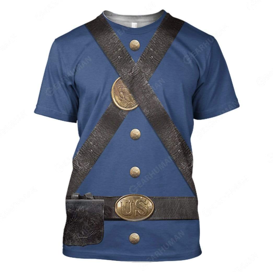 Hoodie Custom Union Infantry Uniform in Civil War Apparel HD-TA2191909 3D Custom Fleece Hoodies T-Shirt S 