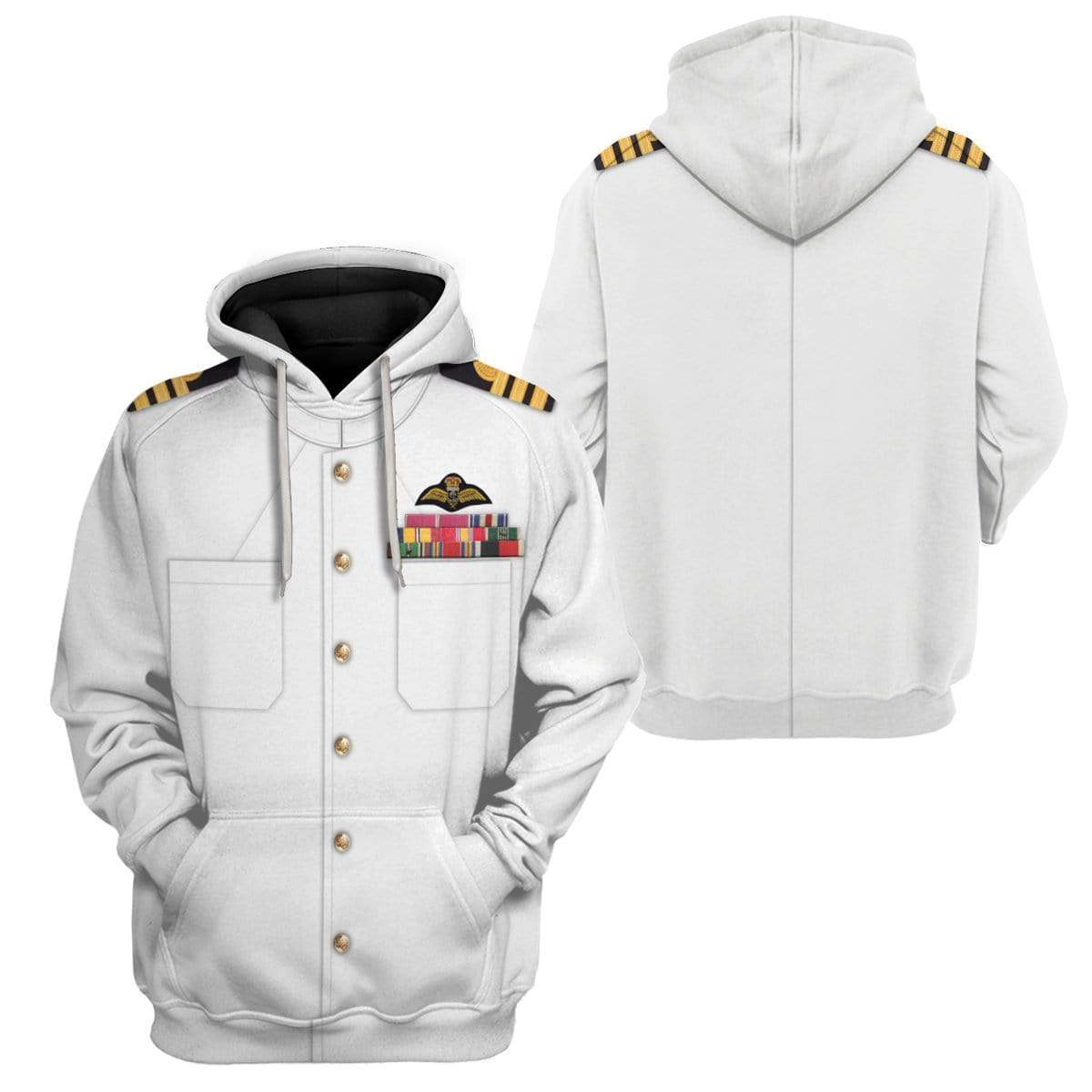 Hoodie Custom White Uniforms Of The Royal Navy Apparel HD-AT15101901 3D Custom Fleece Hoodies 