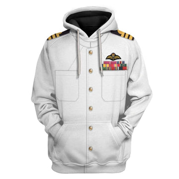 Hoodie Custom White Uniforms Of The Royal Navy Apparel HD-AT15101901 3D Custom Fleece Hoodies Hoodie S 