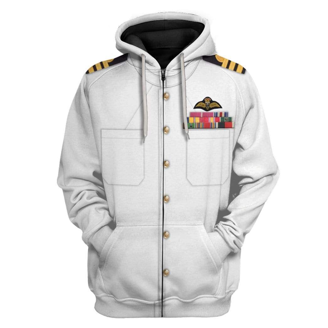 Hoodie Custom White Uniforms Of The Royal Navy Apparel HD-AT15101901 3D Custom Fleece Hoodies Zip Hoodie S 