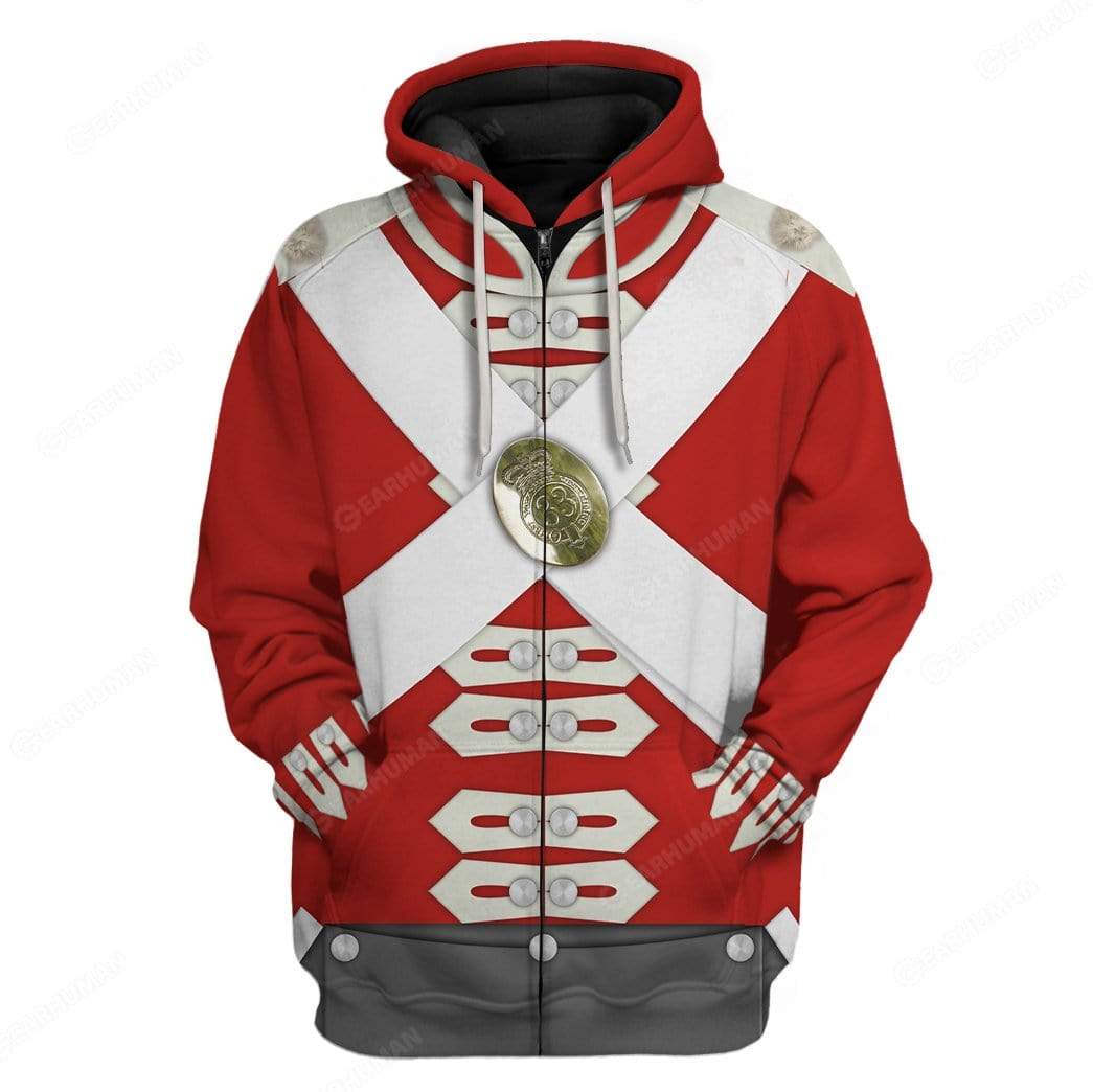 Hoodie Custome British Army Redcoats Apparel HD-DT15101913 3D Custom Fleece Hoodies Zip Hoodie S 