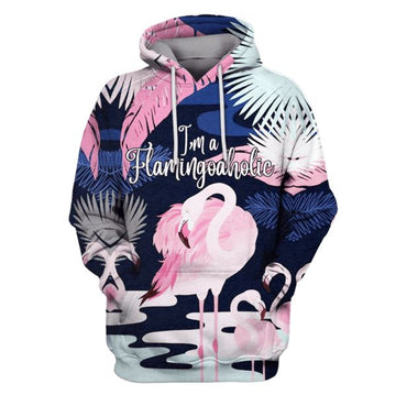 I Am A Flamingoaholic Hoodies - T-Shirts Apparel PET110191 3D Custom Fleece Hoodies Hoodie S 