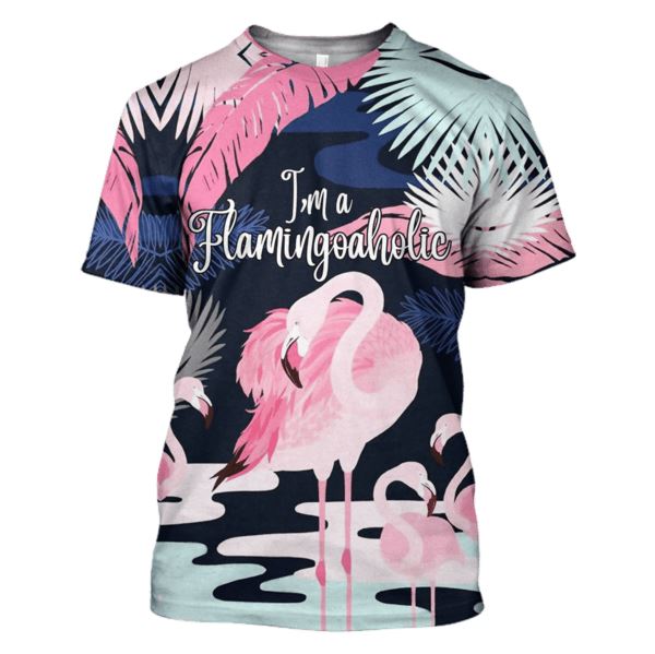 I Am A Flamingoaholic Hoodies - T-Shirts Apparel PET110191 3D Custom Fleece Hoodies T-Shirt S 