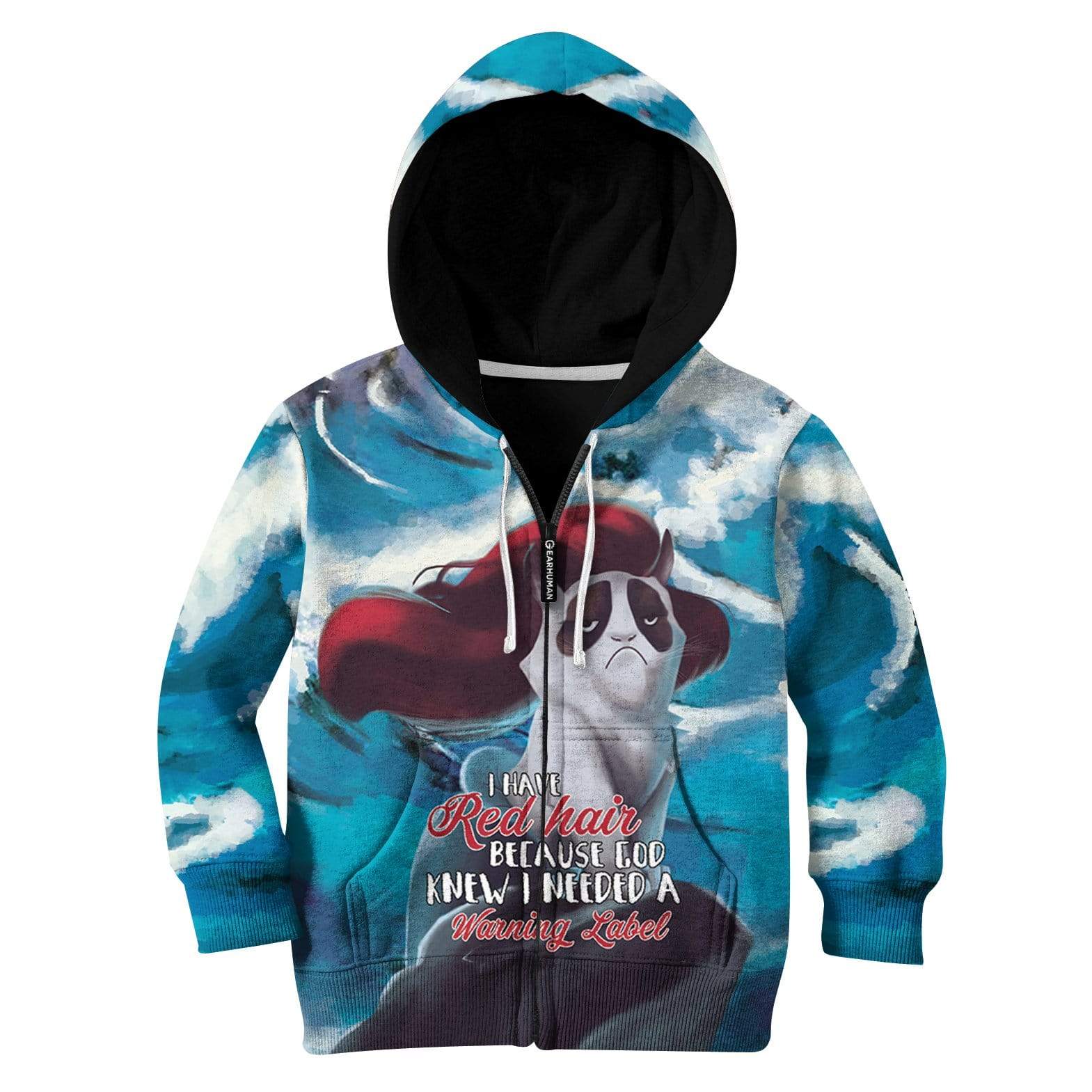 I Have Red Hair Because God Knew I Need A Warning Label Custom Hoodies T-shirt Apparel HD-GH20009K kid 3D apparel Kid Zip Hoodie S/6-8 