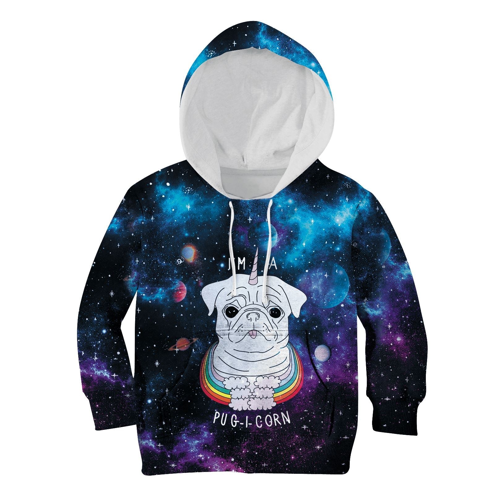 I'm A Pugicorn Custom Hoodies T-shirt Apparel HD-UNI110135K kid 3D apparel Kid Hoodie S/6-8 