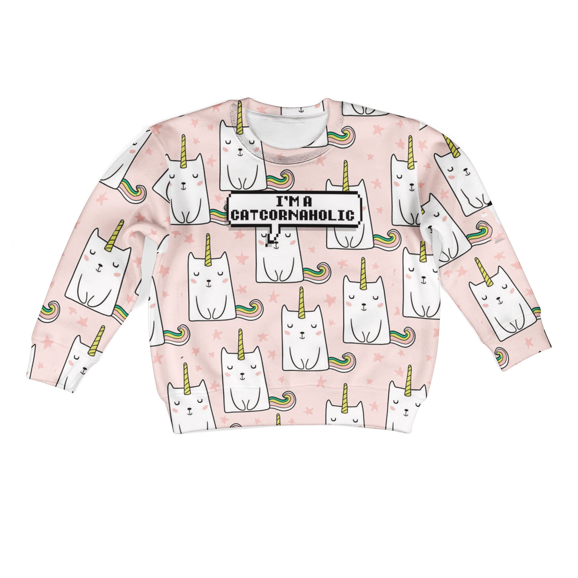 I'm Catcornaholic Custom Hoodies T-shirt Apparel HD-UNI110151K kid 3D apparel Kid Sweatshirt S/6-8 