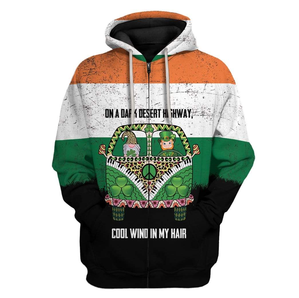 Irish On A Dark Desert Highway Custom T-Shirts Hoodies Apparel HD-TA0302205 3D Custom Fleece Hoodies Zip Hoodie S 