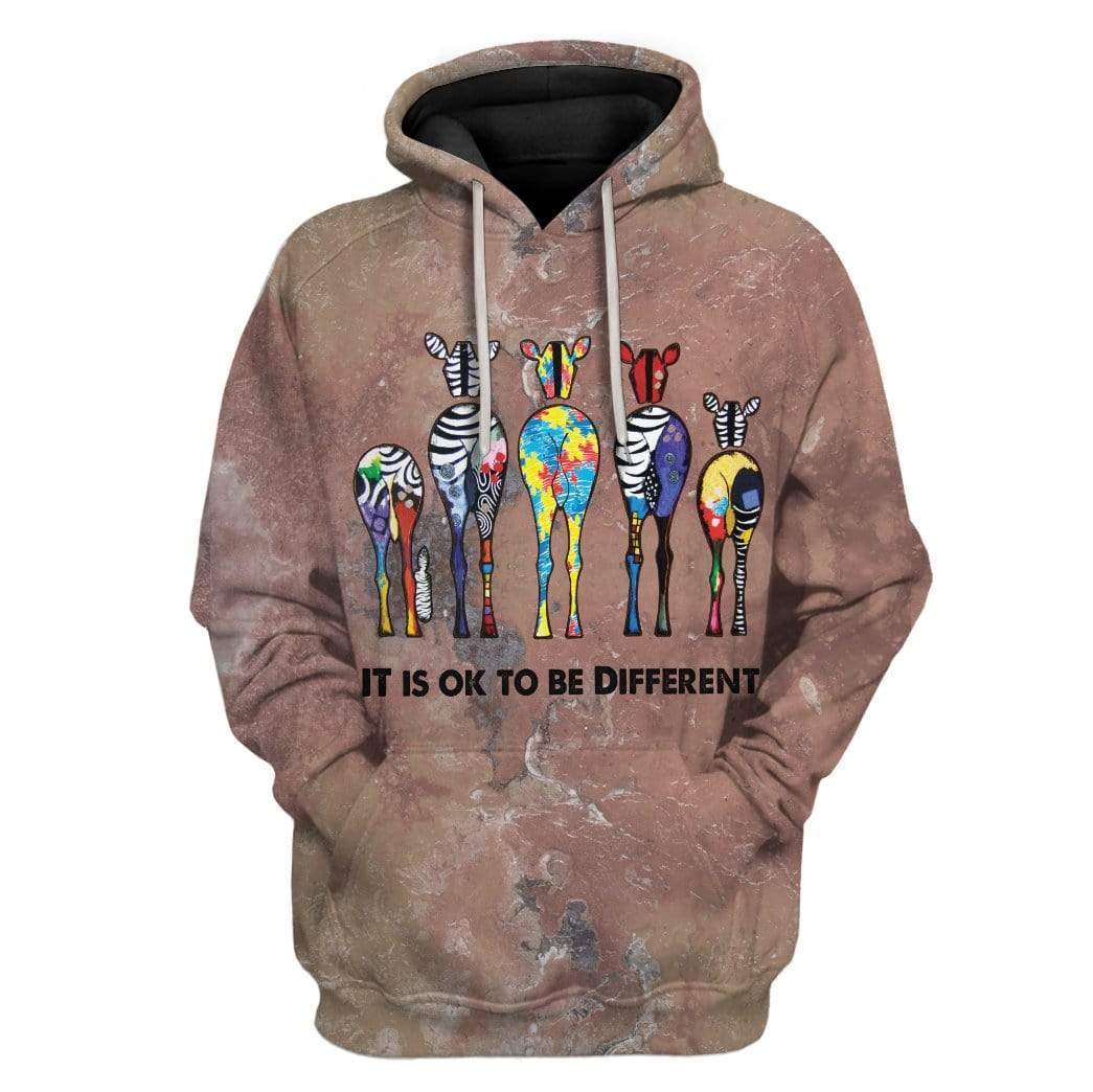 It Is Ok To Be Different Custom T-Shirts Hoodies Apparel HD-QM0301201 3D Custom Fleece Hoodies Hoodie S 