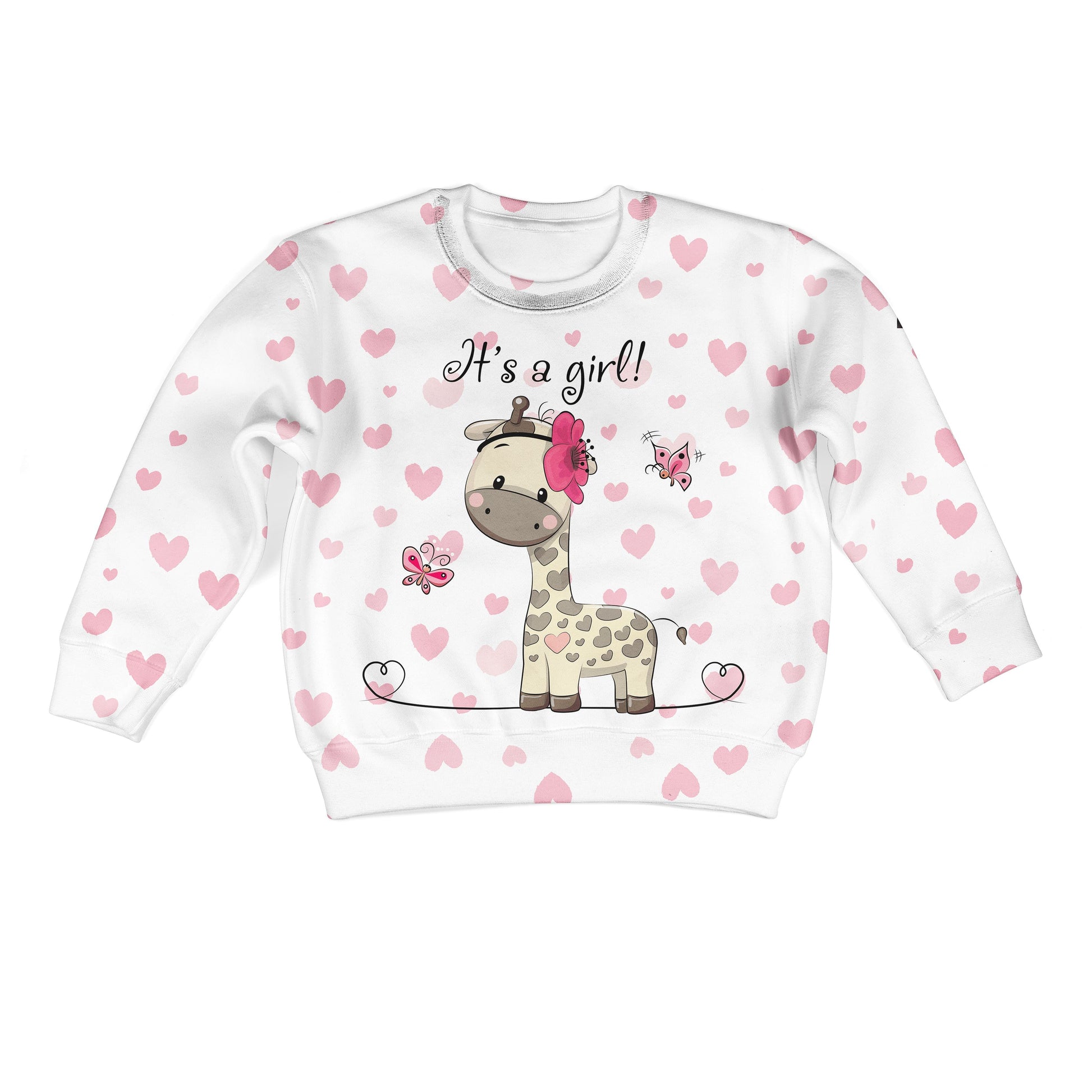It's a girl Kid Custom Hoodies T-shirt Apparel HD-PET110341K kid 3D apparel Kid Sweatshirt S/6-8 
