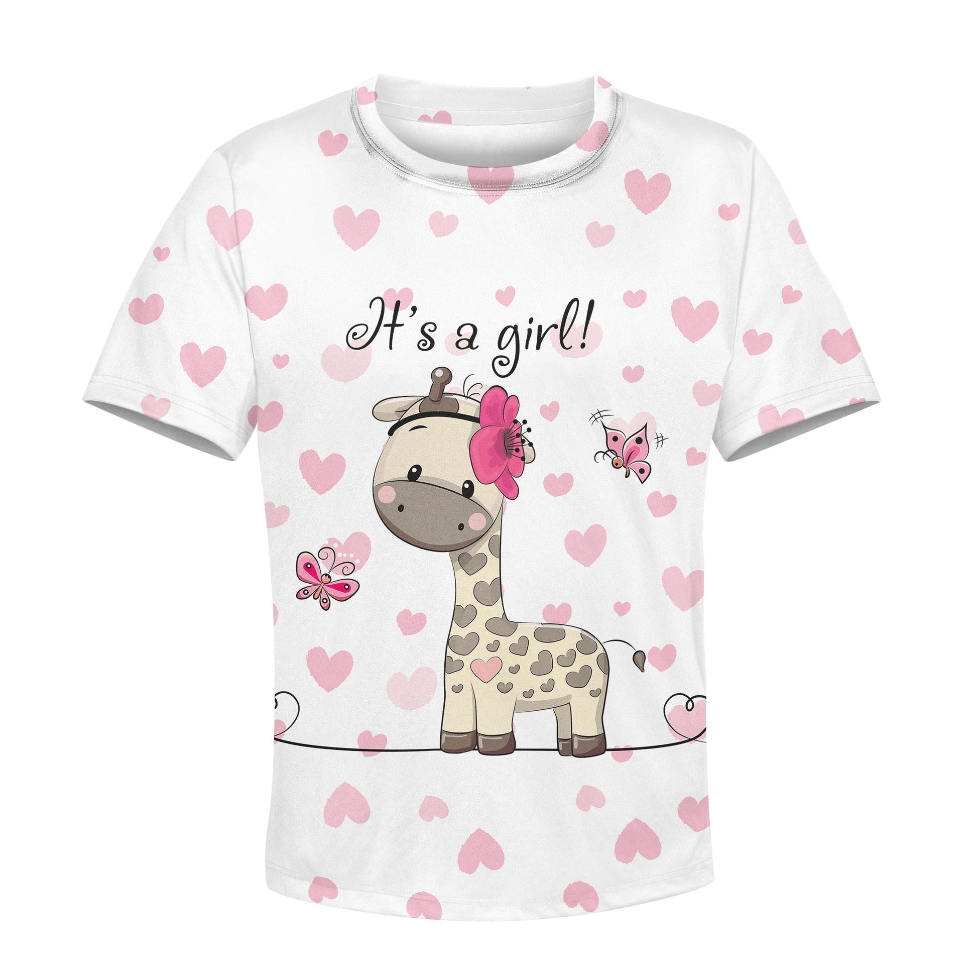 It's a girl Kid Custom Hoodies T-shirt Apparel HD-PET110341K kid 3D apparel Kid T-Shirt XS 