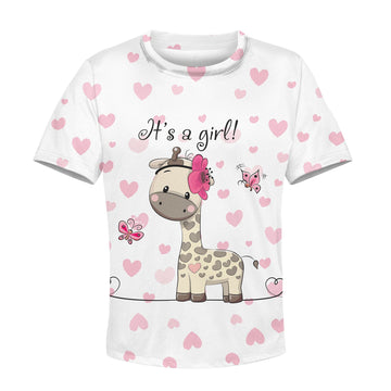 It's a girl Kid Custom Hoodies T-shirt Apparel HD-PET110341K kid 3D apparel Kid T-Shirt XS 