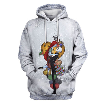 Gearhumans Jack and Sally in winter Custom T-shirt - Hoodies Apparel