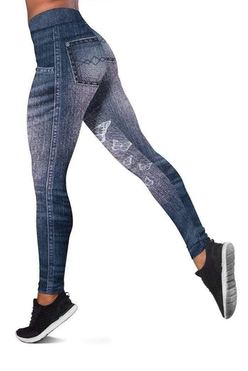 Gearhumans Jeans Trousers Full-print Leggings
