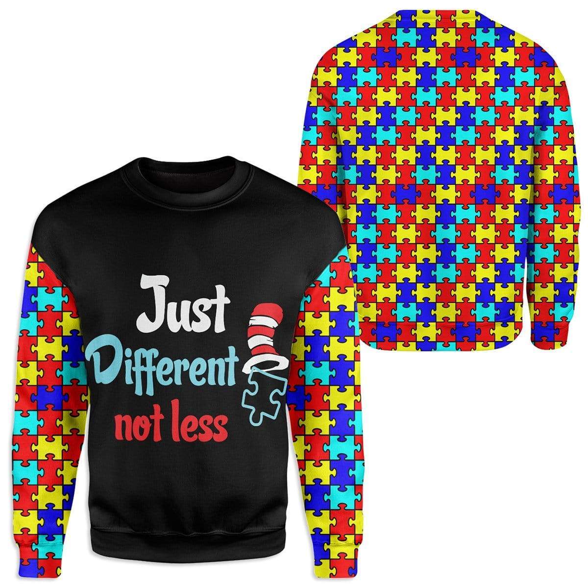 Just Different Not Less Autism Awareness Custom T-Shirts Hoodies Apparel HD-TA3101205 3D Custom Fleece Hoodies 