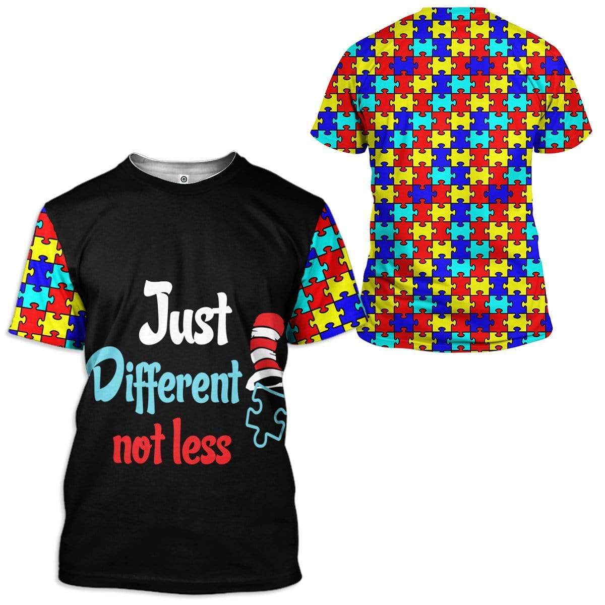 Just Different Not Less Autism Awareness Custom T-Shirts Hoodies Apparel HD-TA3101205 3D Custom Fleece Hoodies 