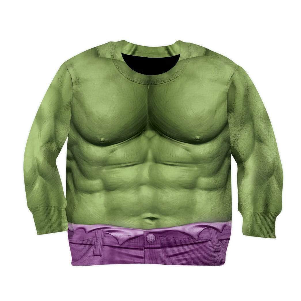 Kid Cosplay Incredible Hulk Custom T-Shirts Hoodies Apparel MV-DT0302204 Kid 3D Apparel Kid Sweatshirt 2XS 