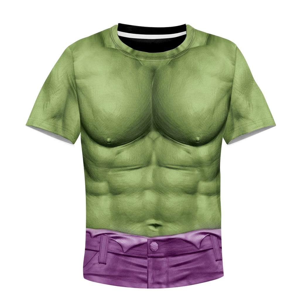 Kid Cosplay Incredible Hulk Custom T-Shirts Hoodies Apparel MV-DT0302204 Kid 3D Apparel Kid T-Shirt 3XS 